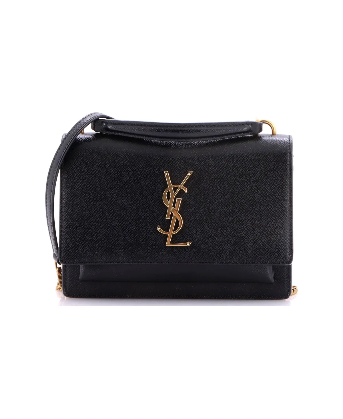 Pre-Owned Saint Laurent Sunset Top Handle Chain Wallet Leather by Saint Laurent
