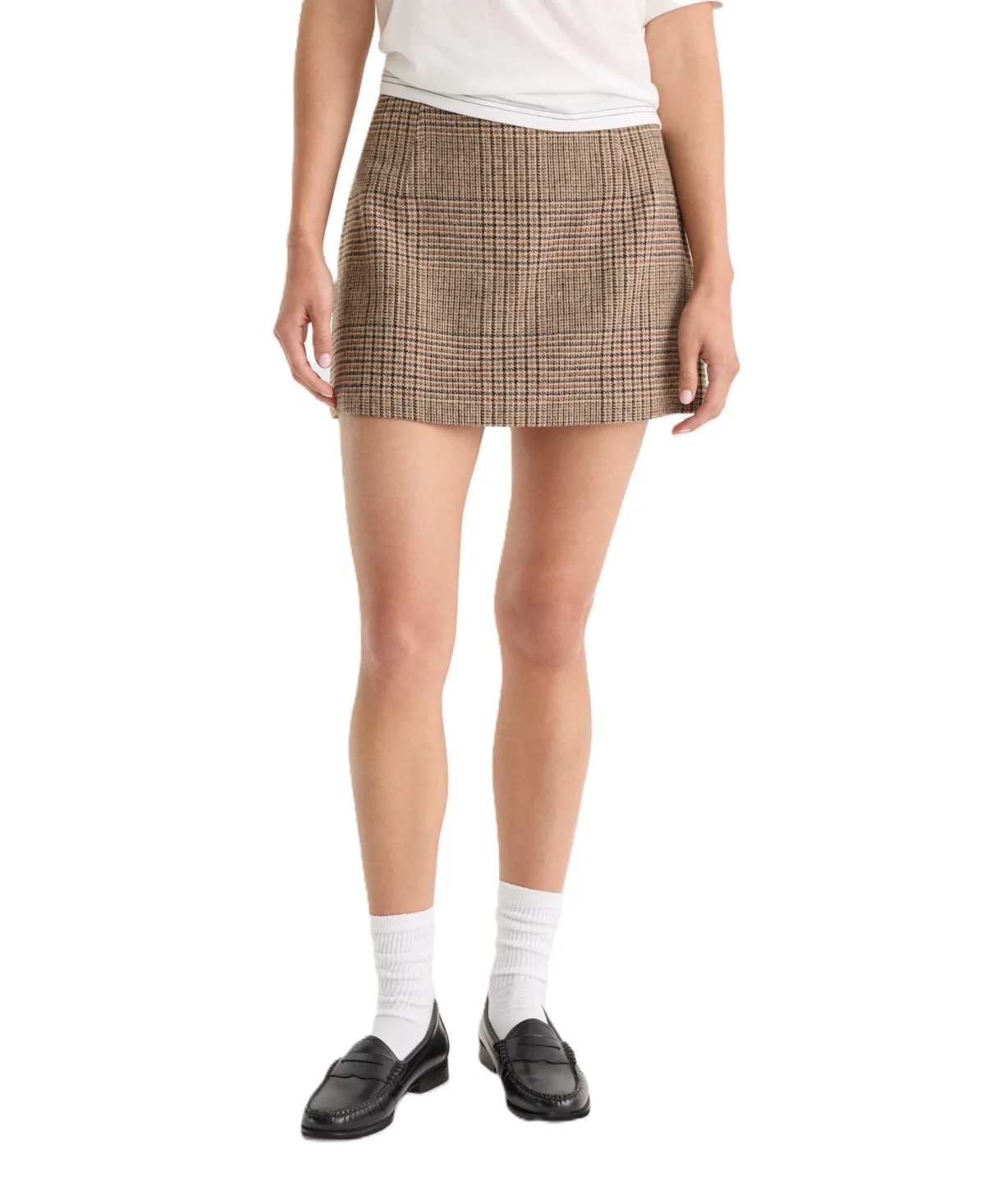 A-Line Wool-Blend Mini Skirt by GOOD AMERICAN