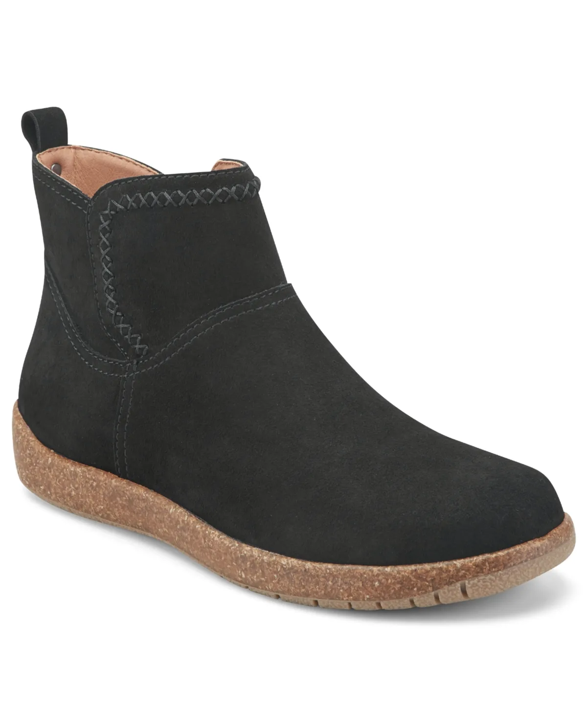 Rosin Cross Stitch Side Zip Round Toe Booties by Earth