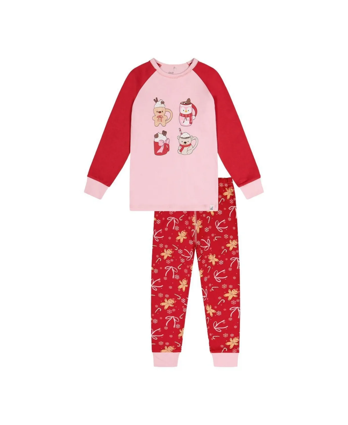 Cotton Two Piece Pajama Set Gingerbread Print by Deux Par Deux