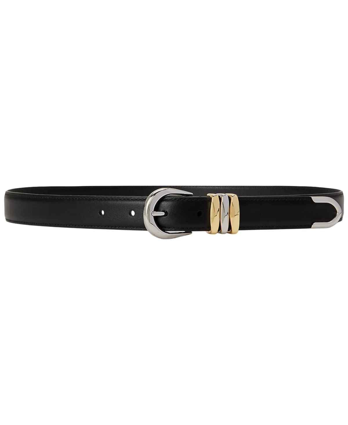 Logo Keeper Leather Skinny Belt