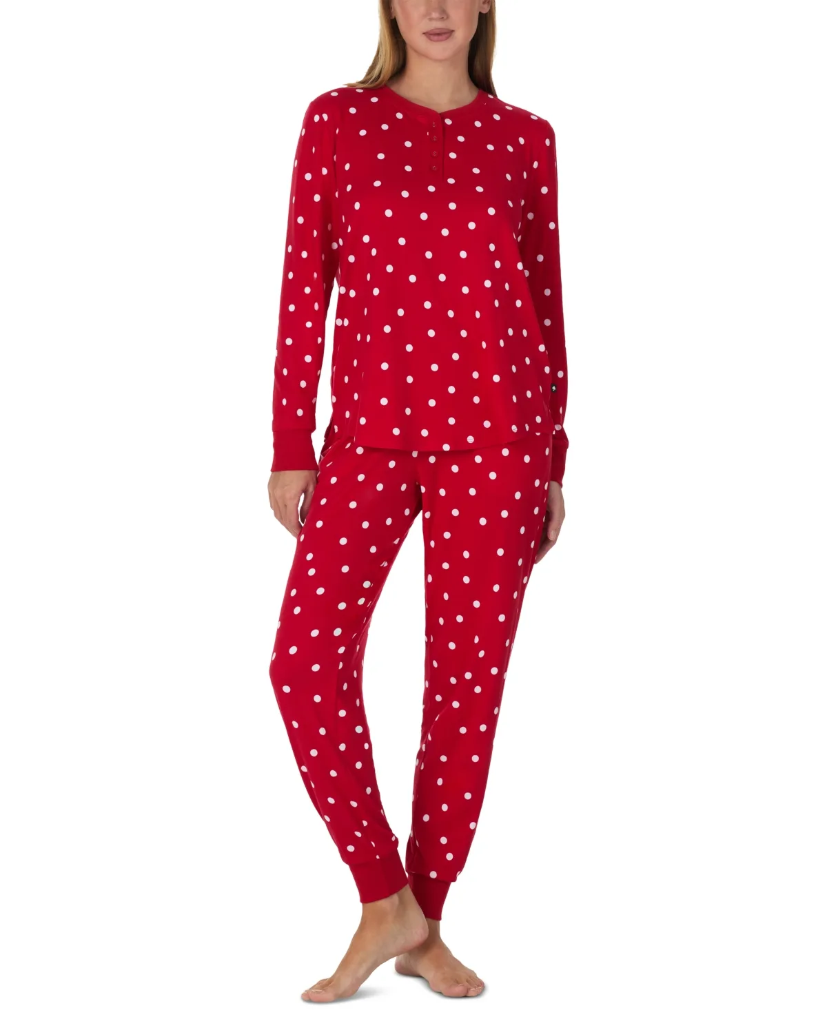 Henley Long-Sleeve Brushed-Jersey Pajama Set by kate spade