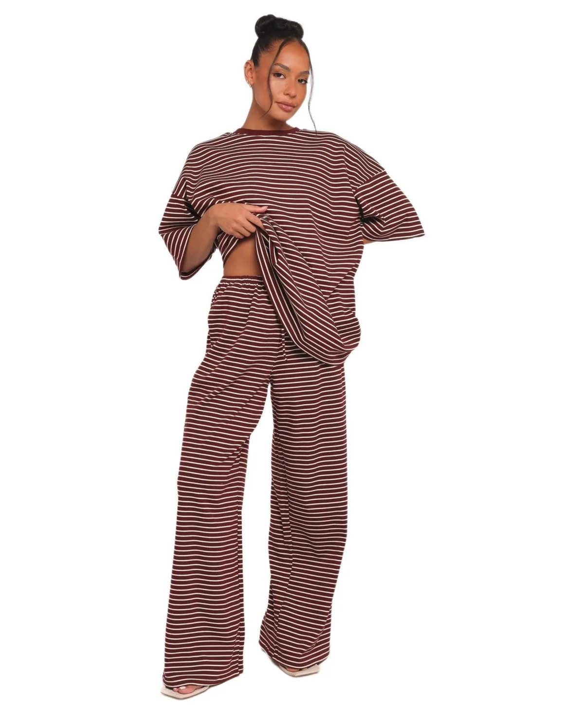 Wilda Knit Wide-Leg High-Rise Pants by Petal and Pup