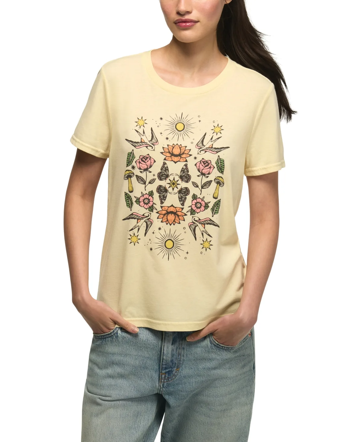 Mirror Sun Birds Graphic Crewneck T-Shirt by Lucky Brand