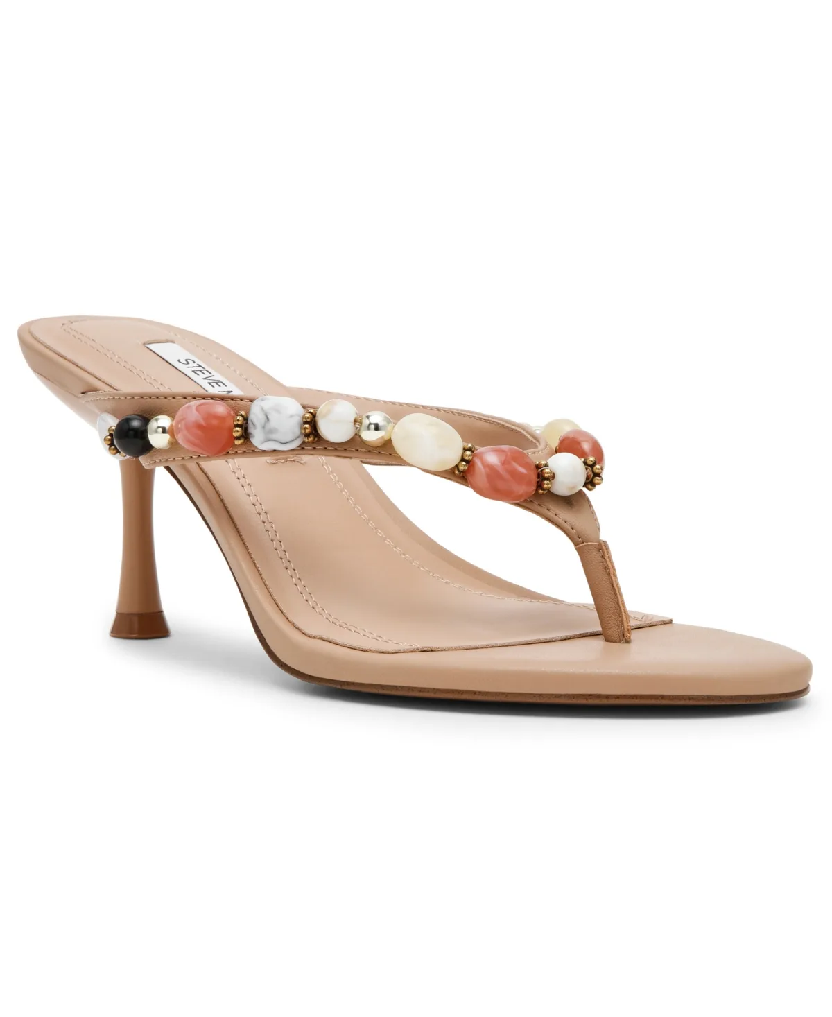 Faroh Embellished Kitten Heel Thong Sandals by Steve Madden