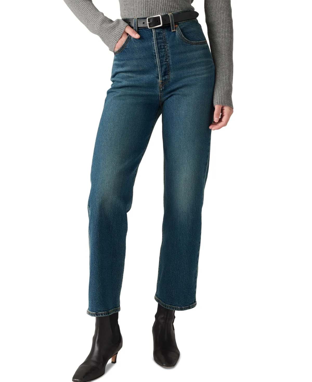 Ribcage High-Rise Straight Ankle Jeans by Levi's
