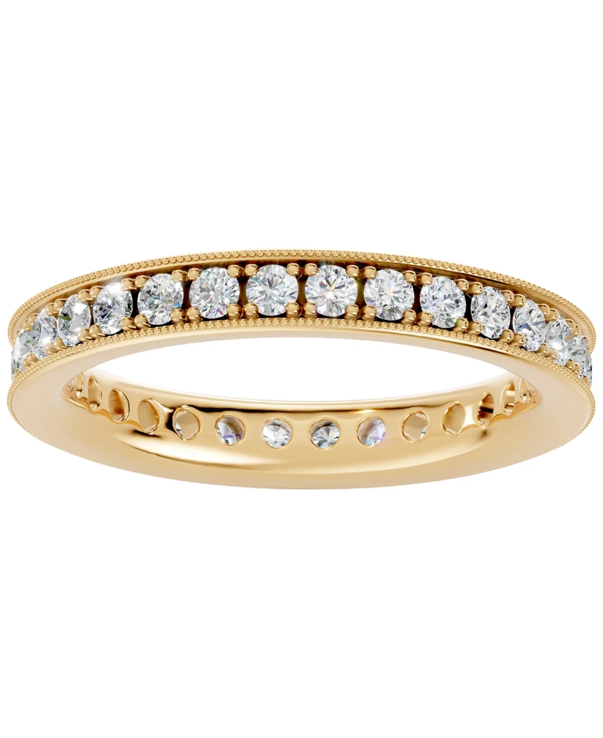 Diamond Round-Cut Full Eternity Band Ring (1 ct. t.w.) in 14k White, Yellow, Rose Gold or Platinum