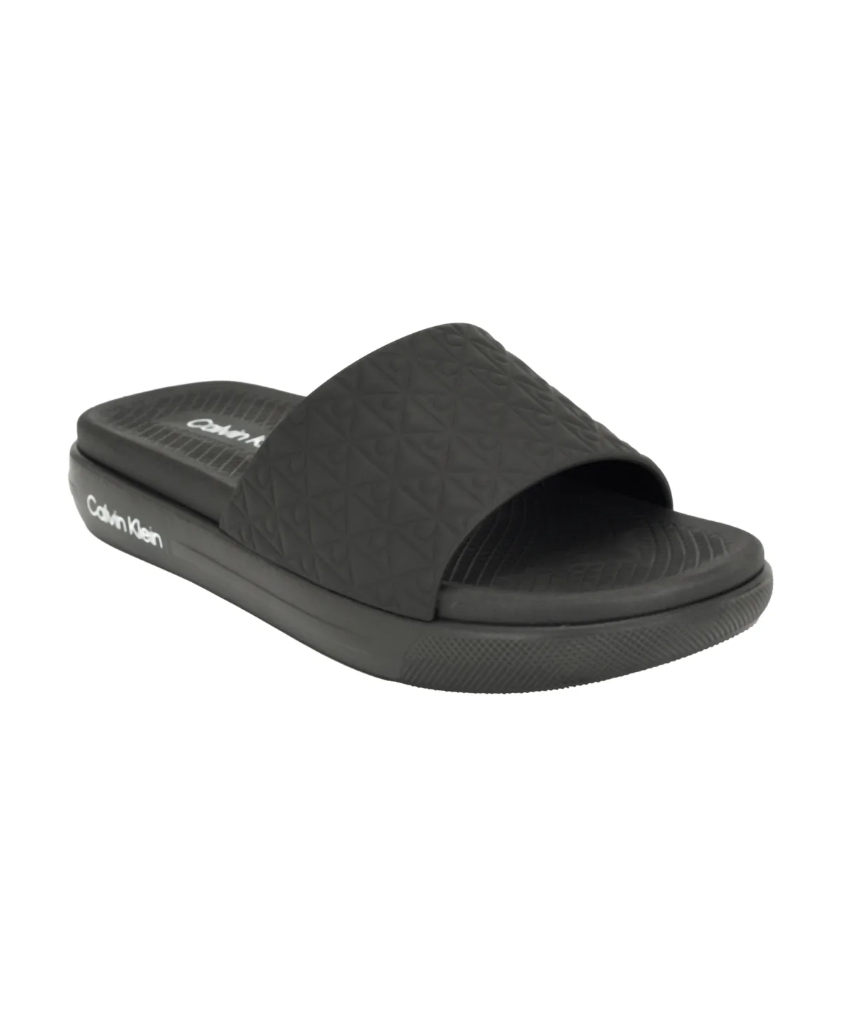 Pereen Embossed Pool Slide Sandals by Calvin Klein