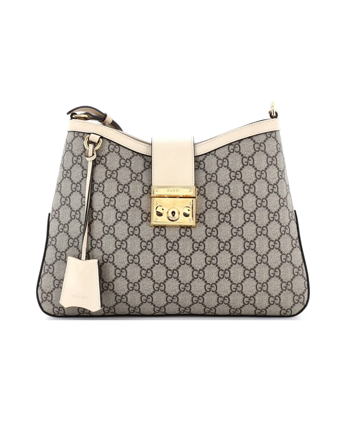 Pre-Owned Gucci Medium Padlock Chain Shoulder Bag Gg Coated Canvas with Leather by Gucci