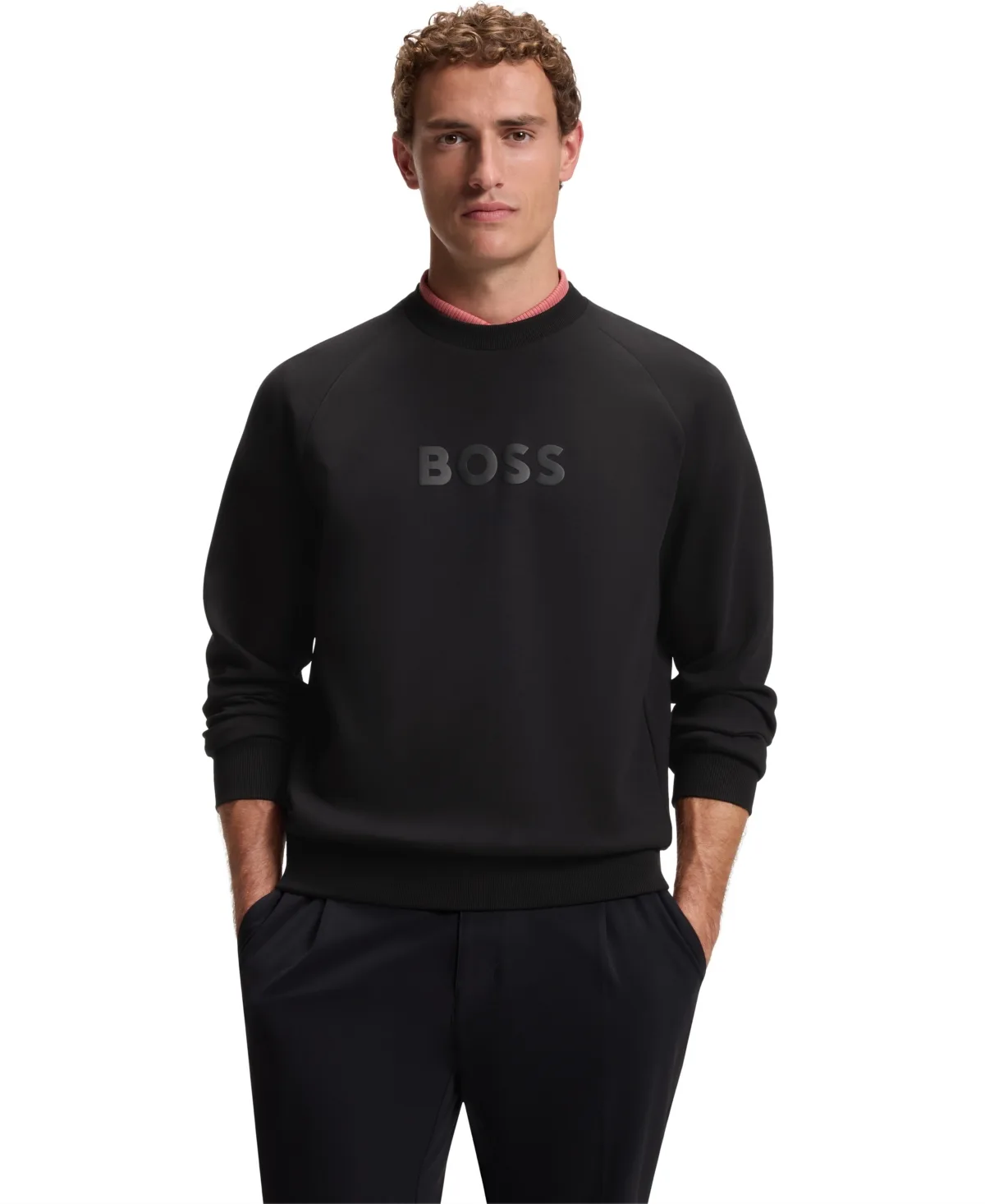 Boss by Hugo Boss Cotton-Blend Puffed Logo Crew-Neck Sweatshirt by Hugo Boss