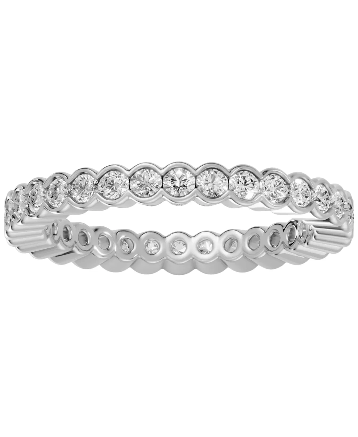 Diamond Round-Cut Full Eternity Band Ring (1 ct. t.w.) in 14k White, Yellow, Rose Gold or Platinum