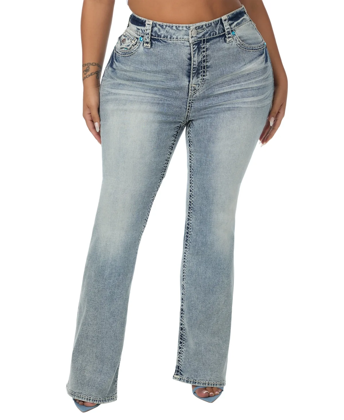 Becca Bootcut Light-Rinse Stretch Jeans by True Religion