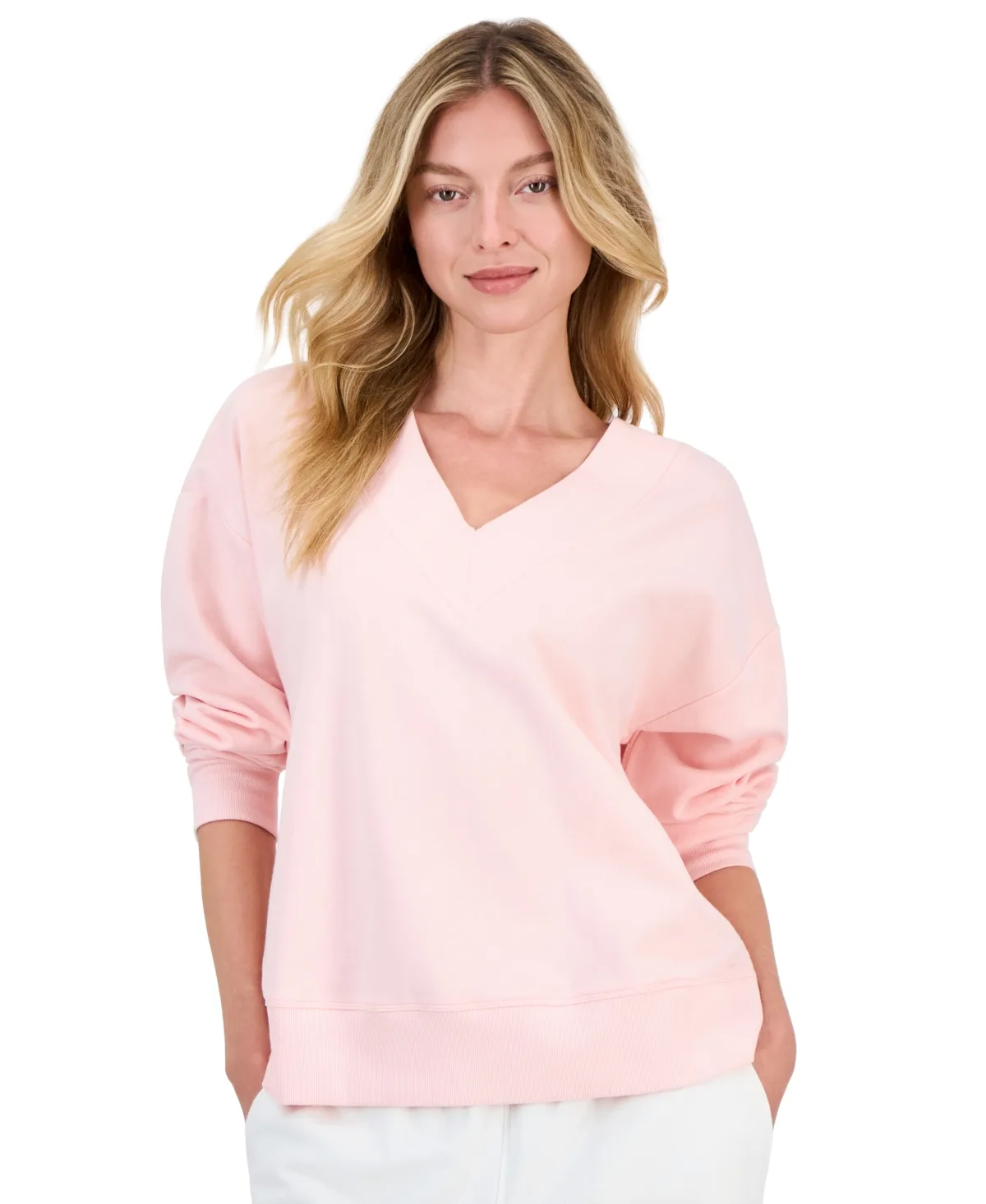 Fleece V-Neck Sweatshirt by Id Ideology