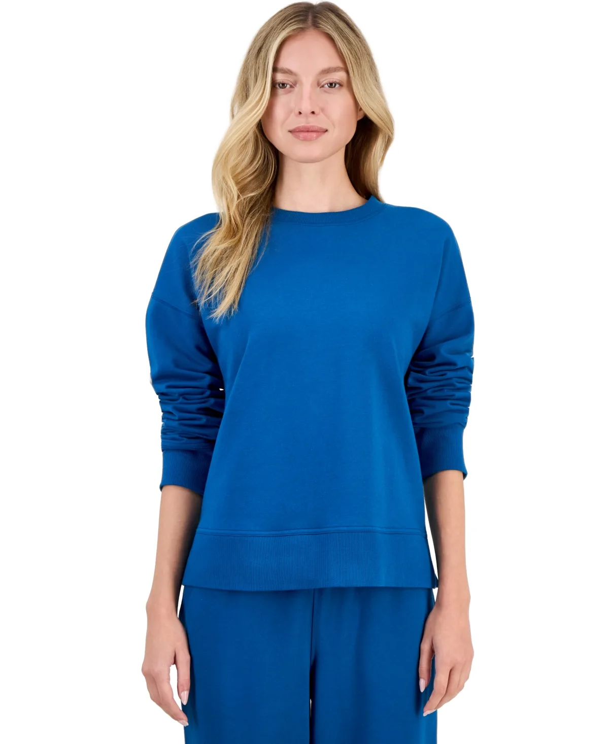 Crewneck Vented-Hem Sweatshirt