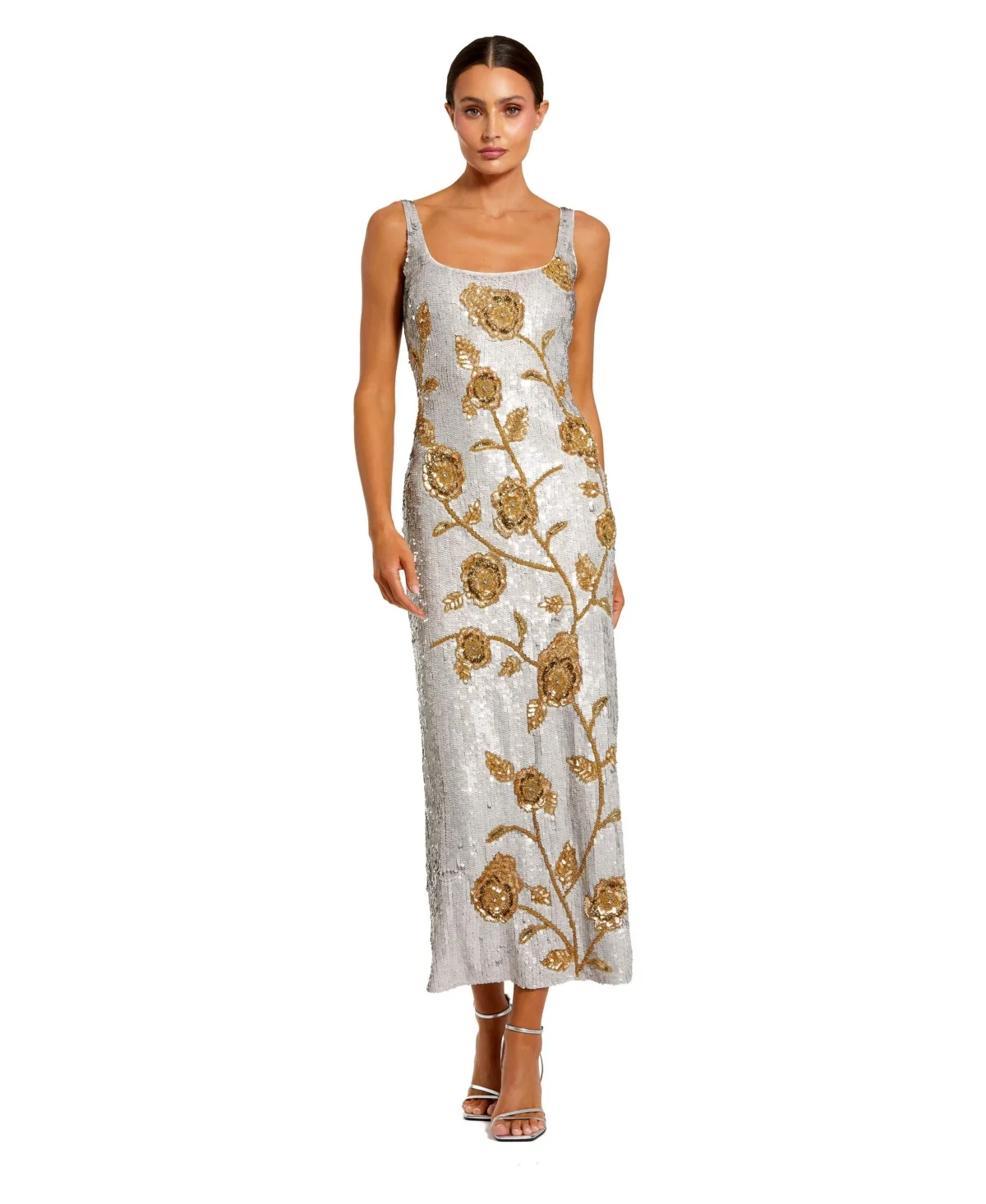 Mac Duggal Floral Sequin Embellished Dress by M.A.C.