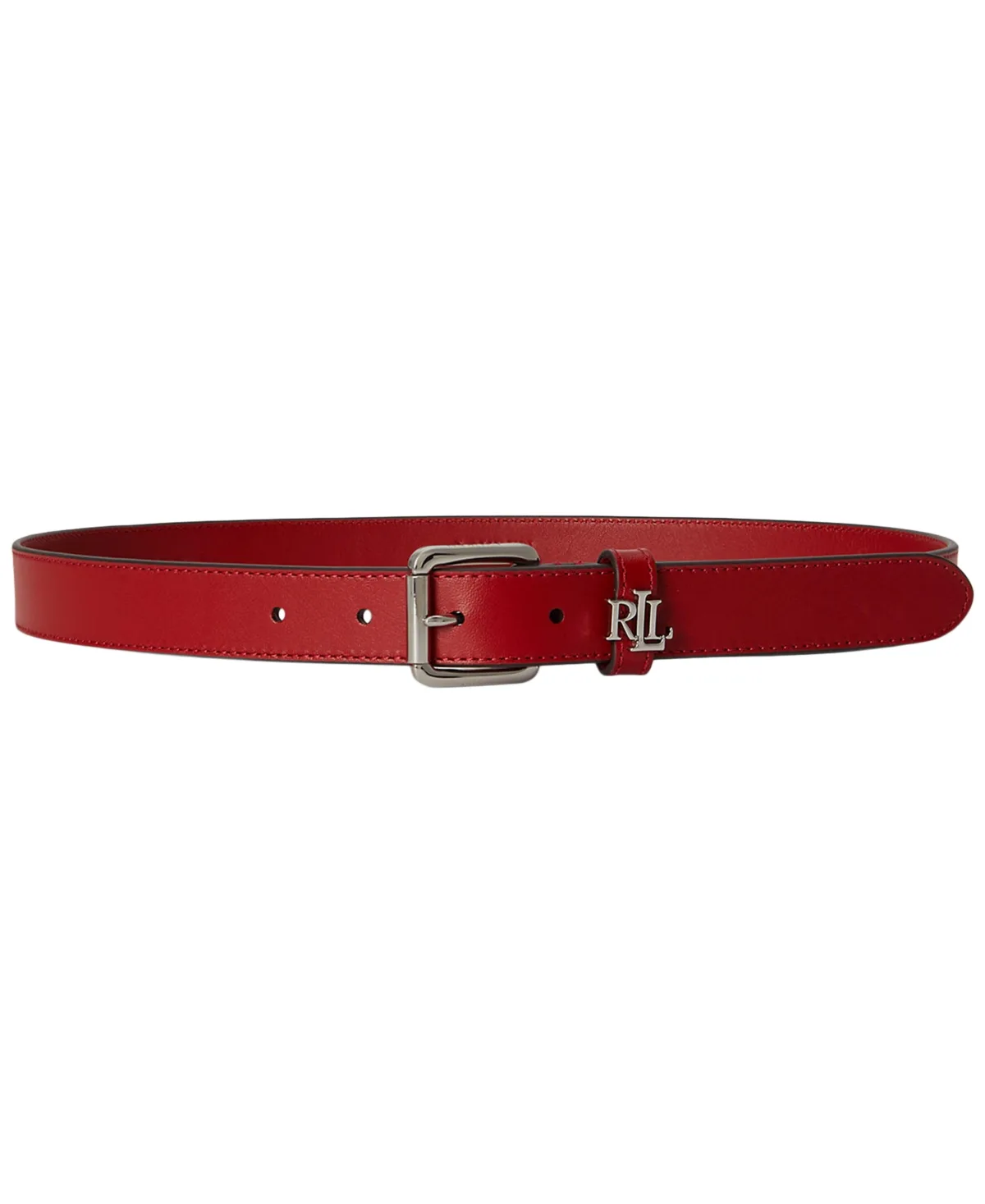 Lauren Ralph Lauren Logo Keeper Leather Skinny Belt by Ralph Lauren