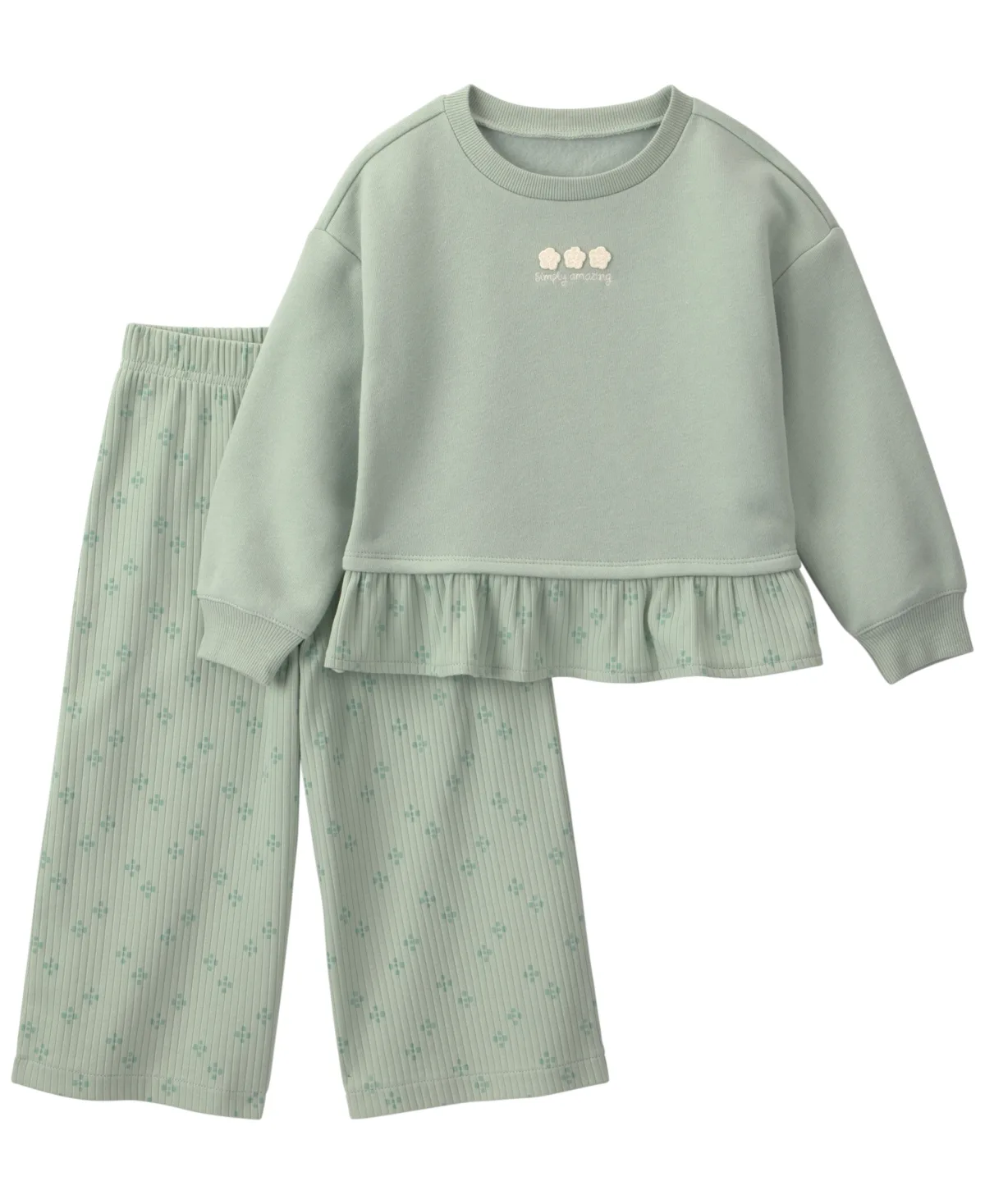 Floral-Print Long-Sleeve Top and Flare-Leg Pants, 2-Piece Set by Carter's