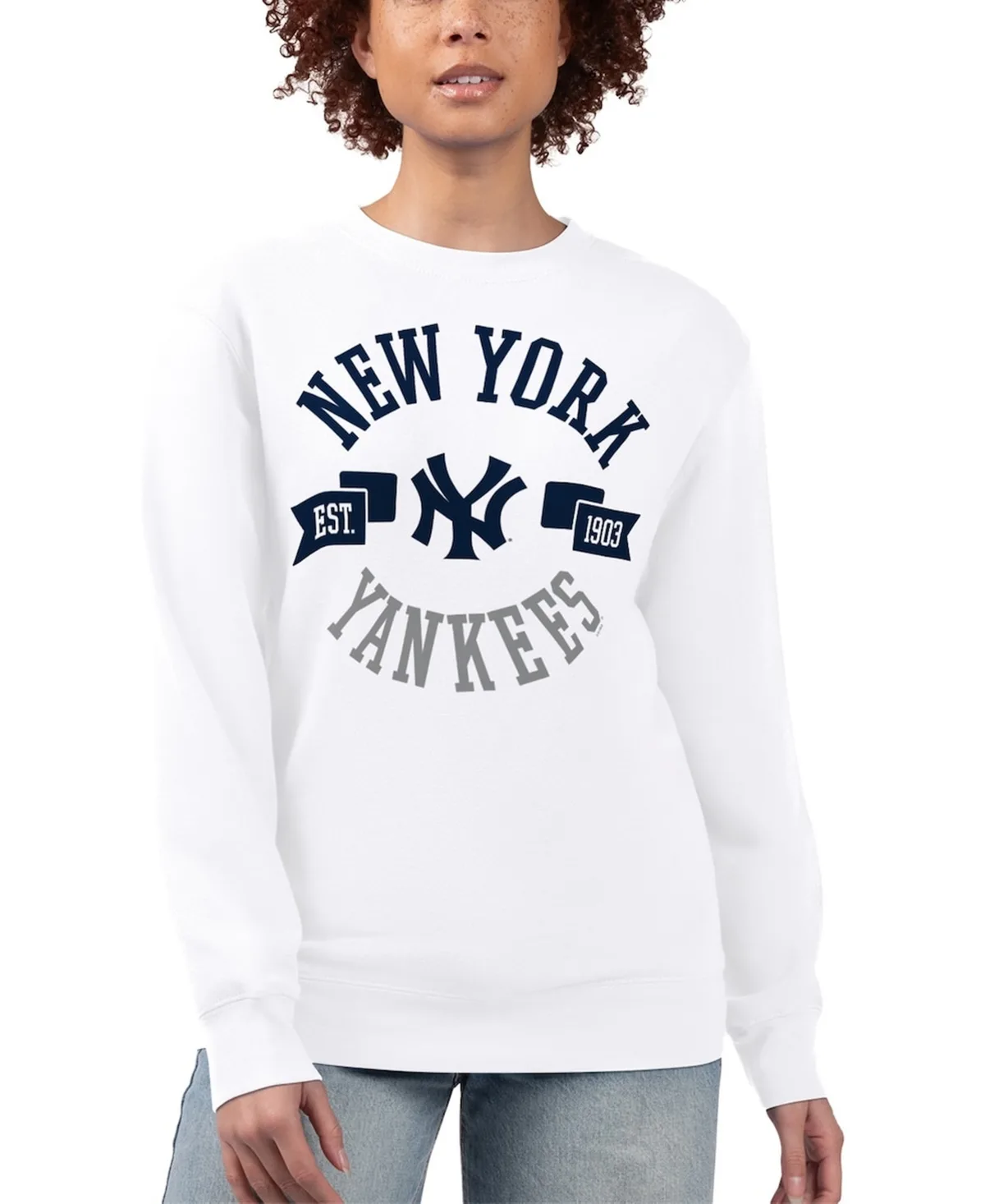 New York Yankees Team Logo Fleece Pullover Sweatshirt by G-III
