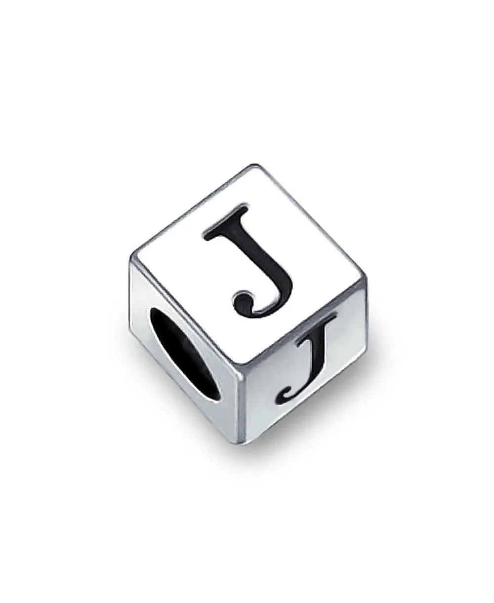 Square Block Letter K Alphabet Initial Charm Bead.925 Sterling Silver by Bling Jewelry