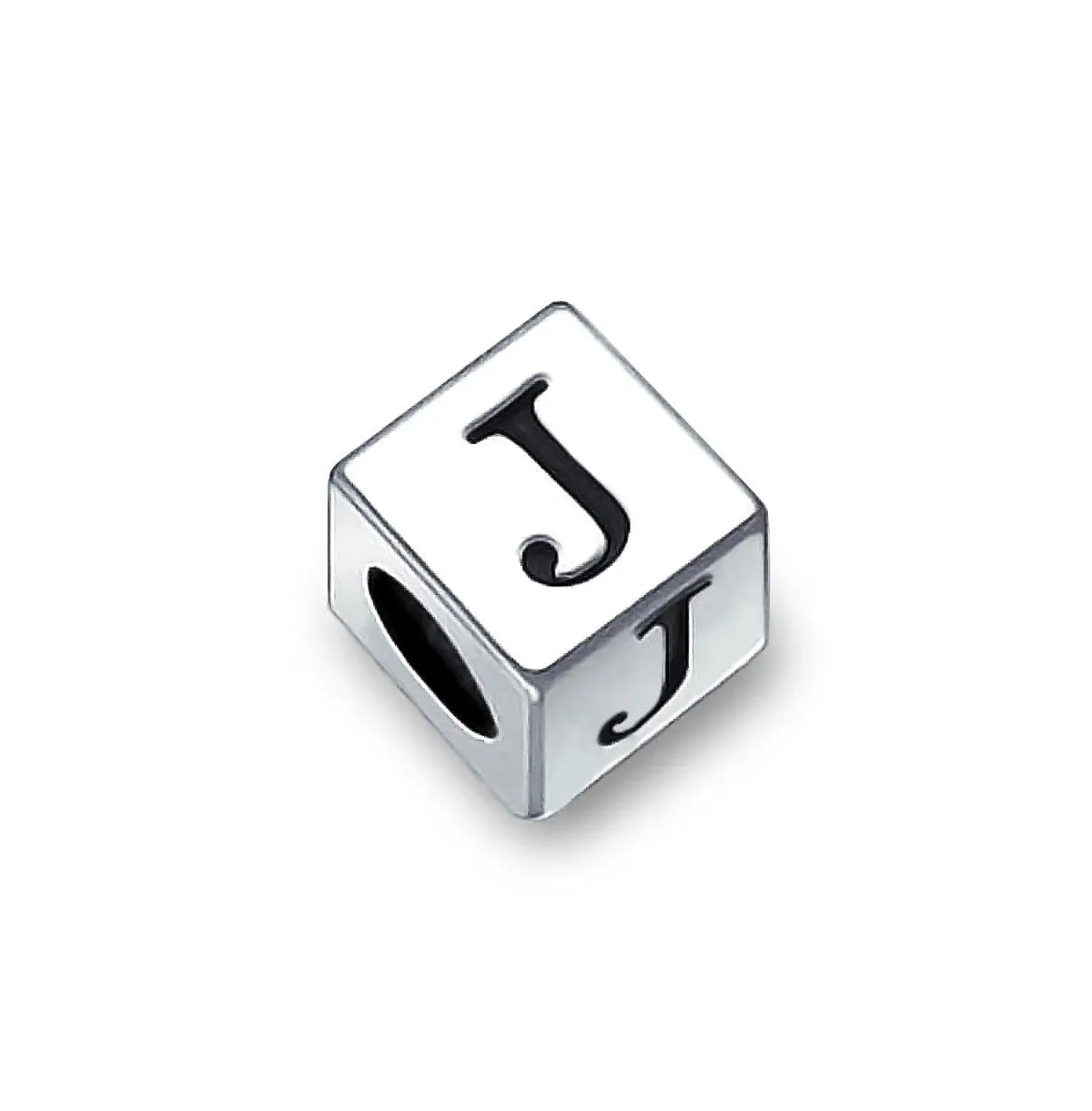 Square Block Letter K Alphabet Initial Charm Bead.925 Sterling Silver by Bling Jewelry