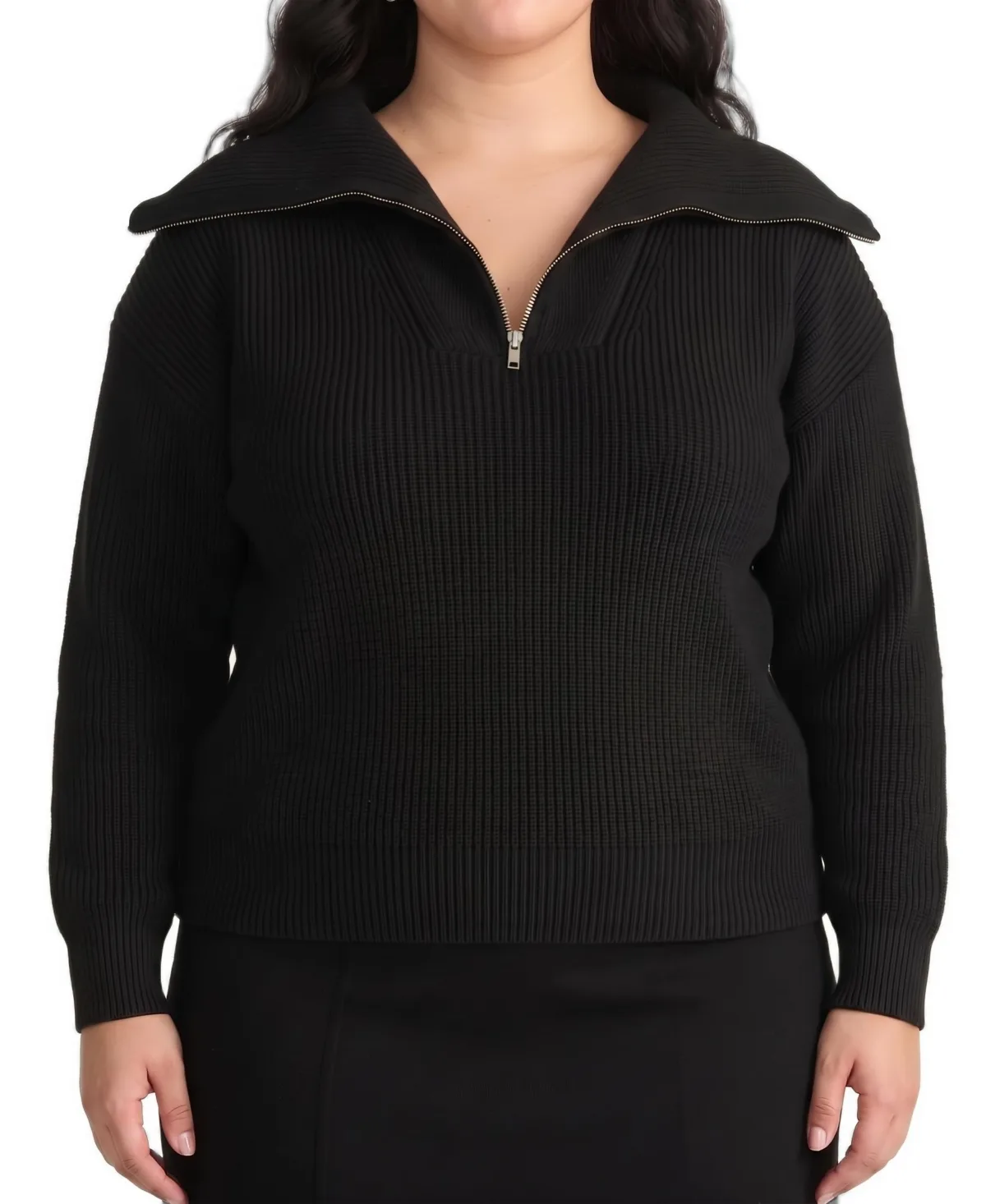 Brenda Ribbed Quarter-Zip Sweater by Universal Standard