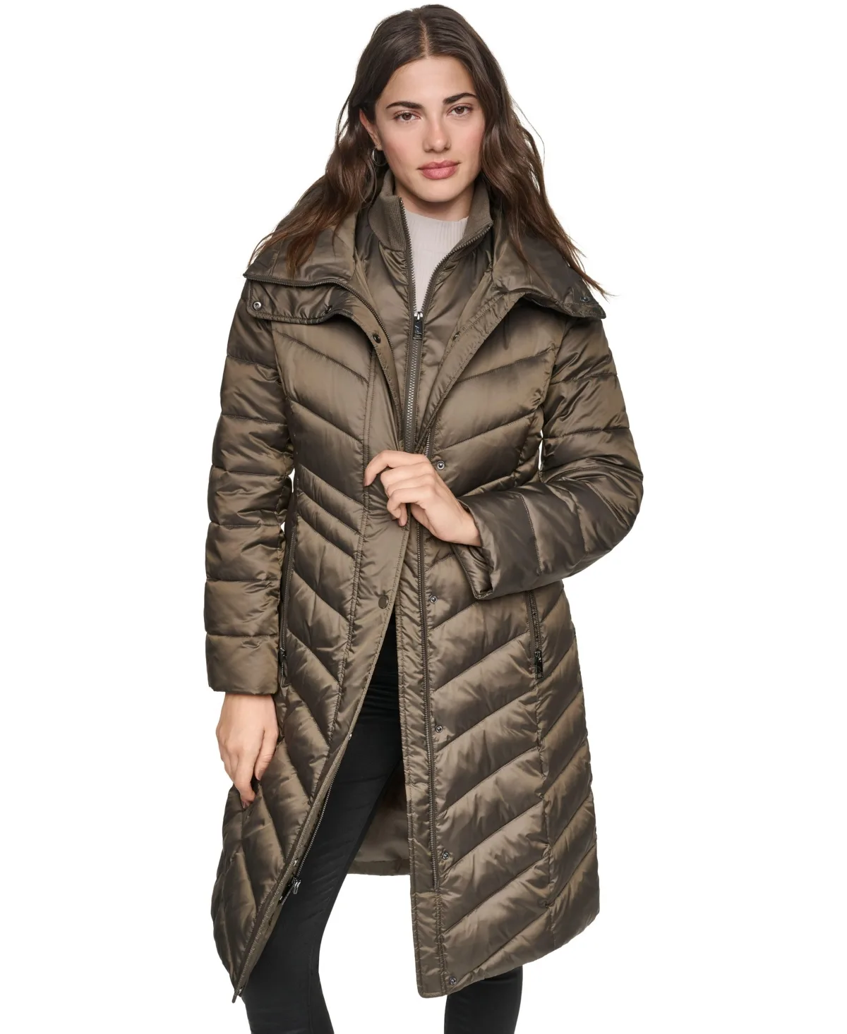 Clements Chevron Quilted Puffer Coat by Andrew Marc