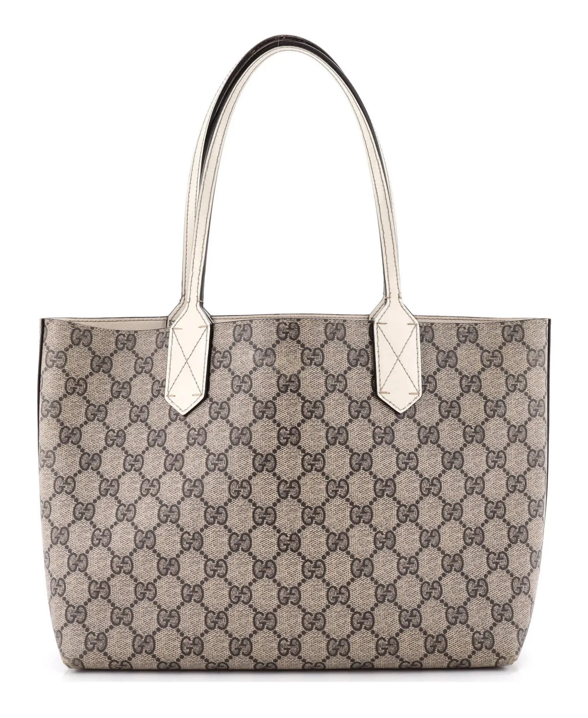 Pre-Owned Small Reversible Tote GG Print Leather by Gucci