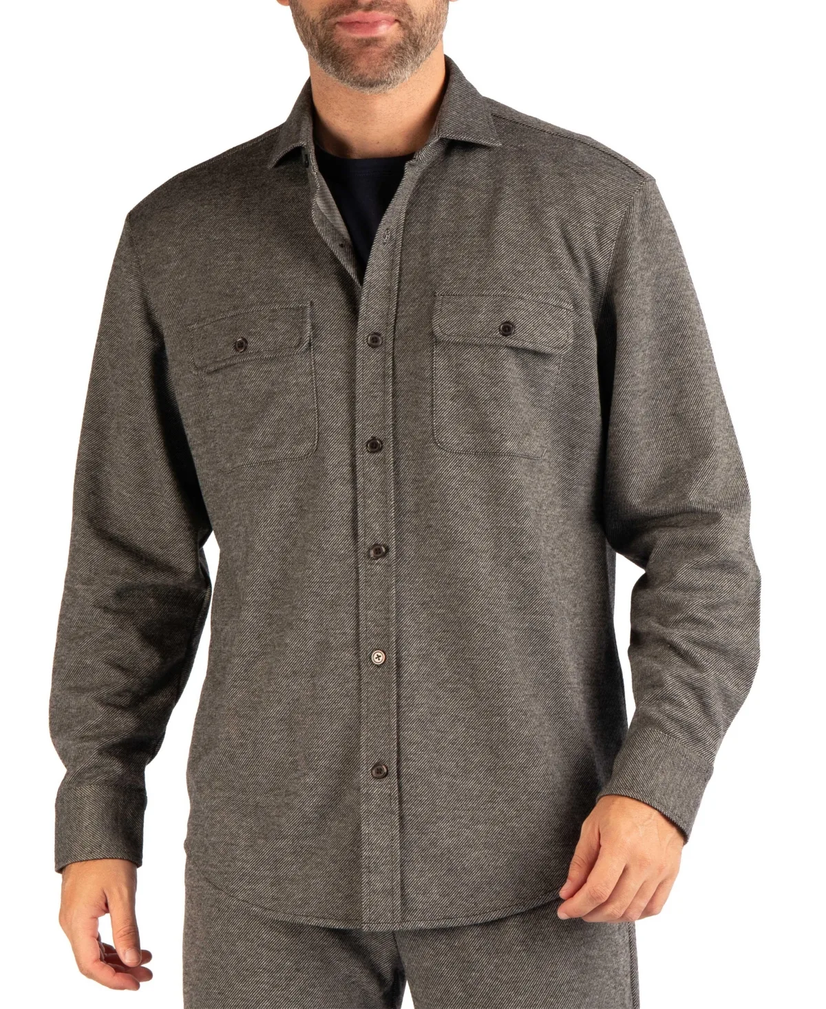 Melange Twill Sweater Shirt by Tailorbyrd