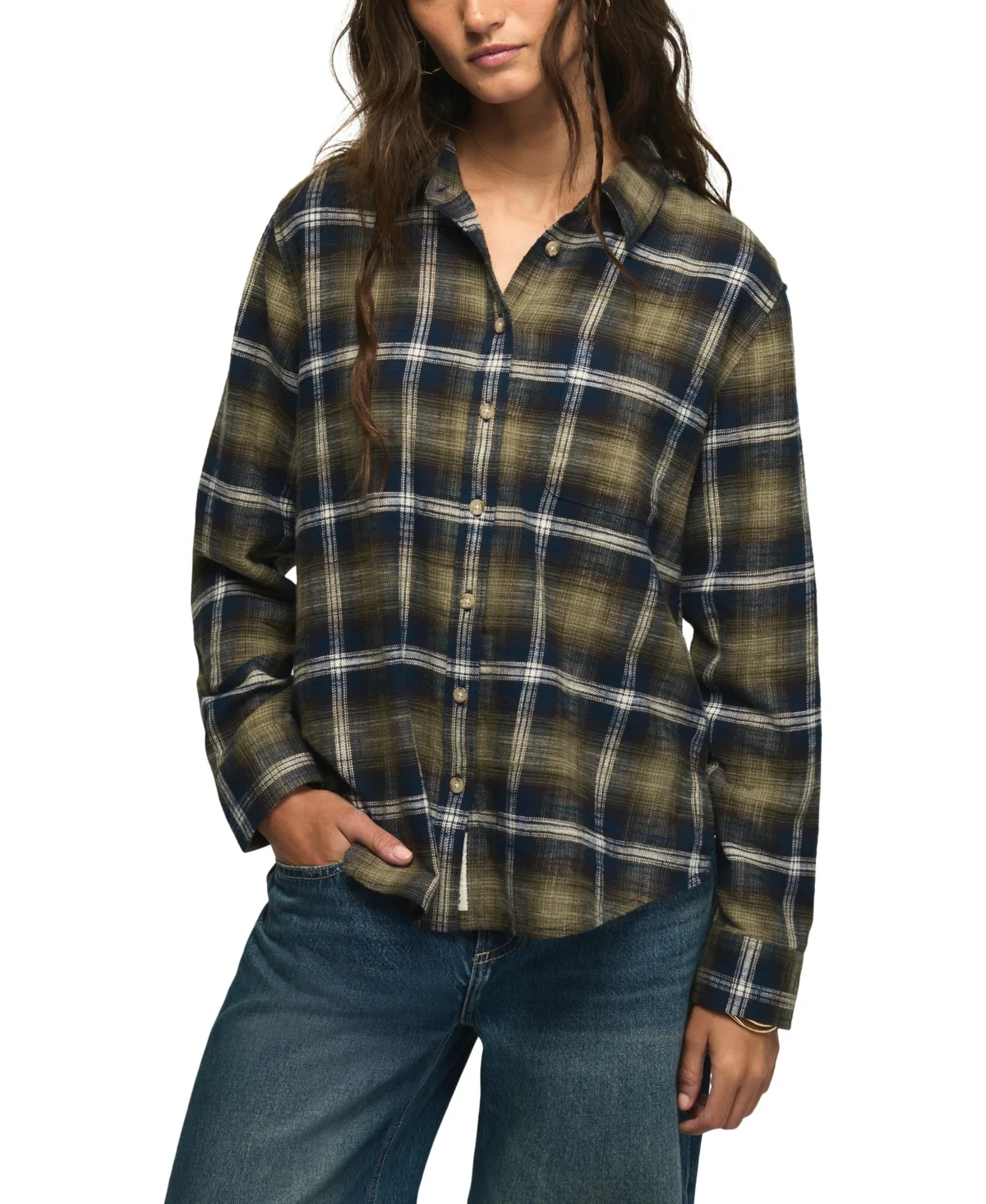 Long-Sleeve Plaid Button Down Shirt by Lucky Brand