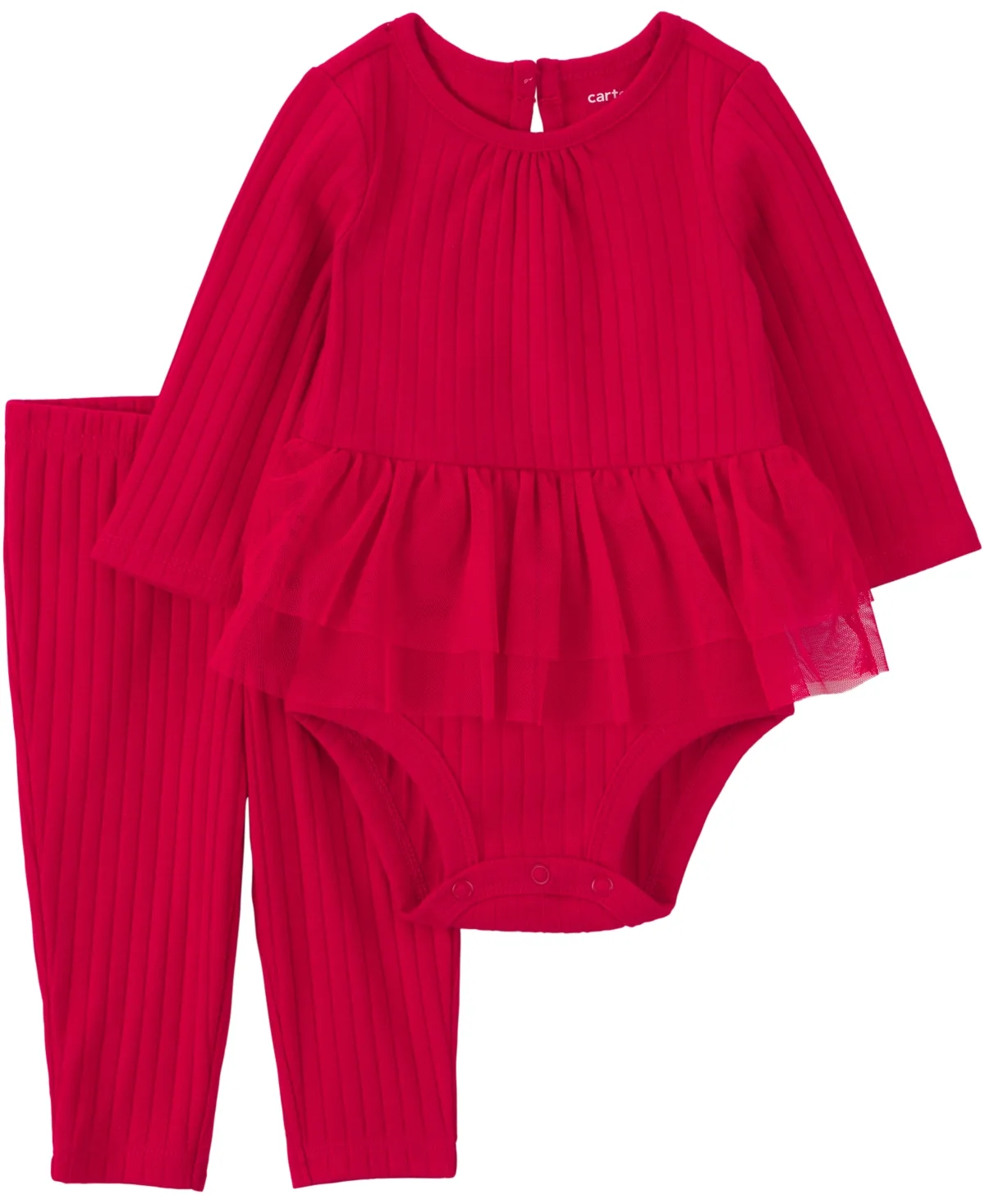 Long-Sleeve Keyhole-Back Bodysuit and Pant, 2-Piece Set by Carter's