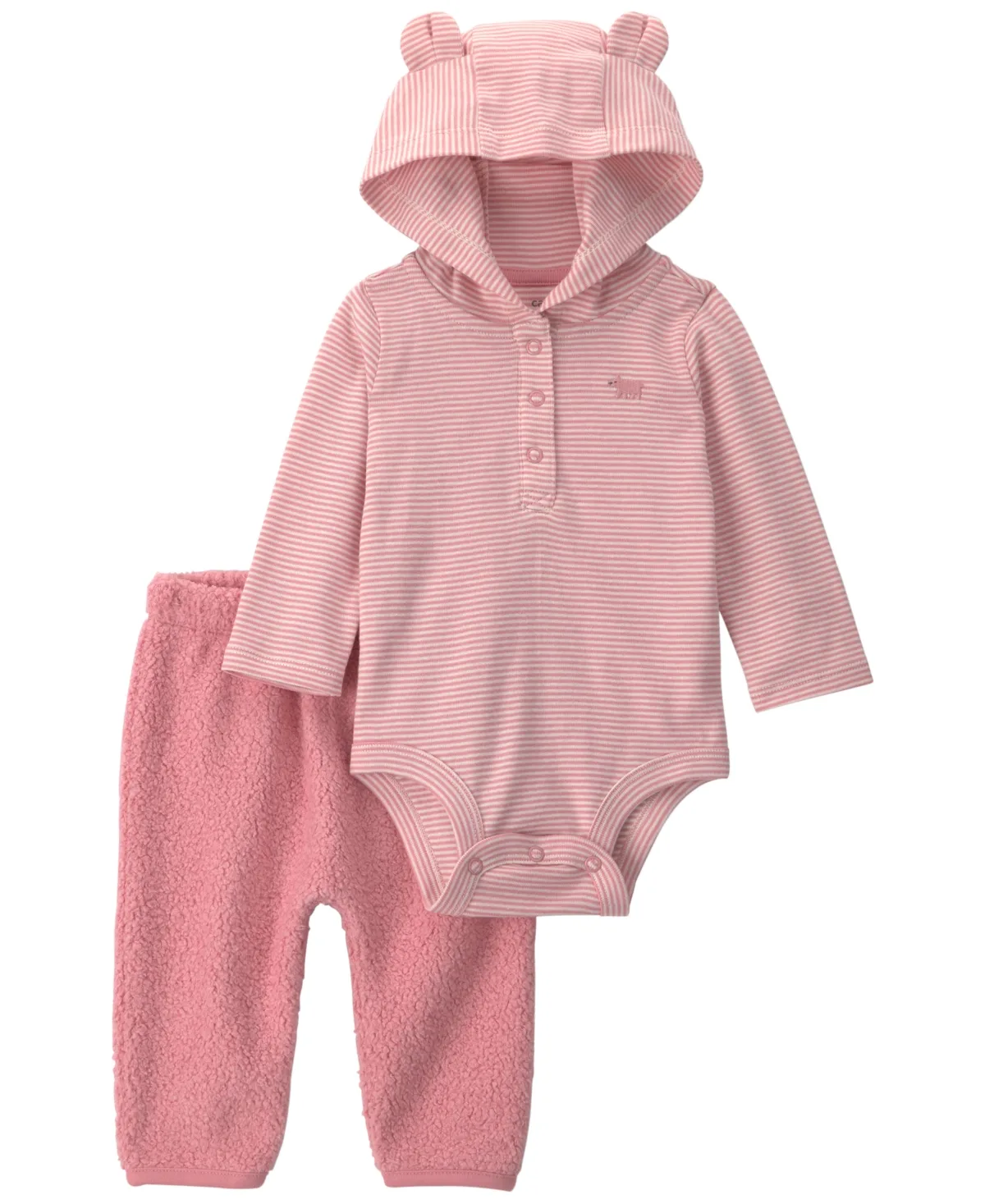 Bear Teddy Long-Sleeve Hooded Bodysuit and Pants, 2-Piece Set by Carter's