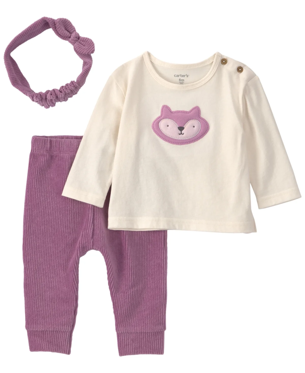 Fox Long-Sleeve Top, Pants, and Headband, 3-Piece Set by Carter's