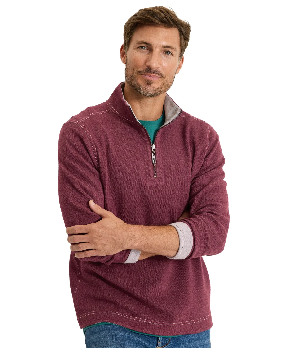Crimson Cove Mock-Neck Quarter-Zip Sweatshirt by Tommy Bahama