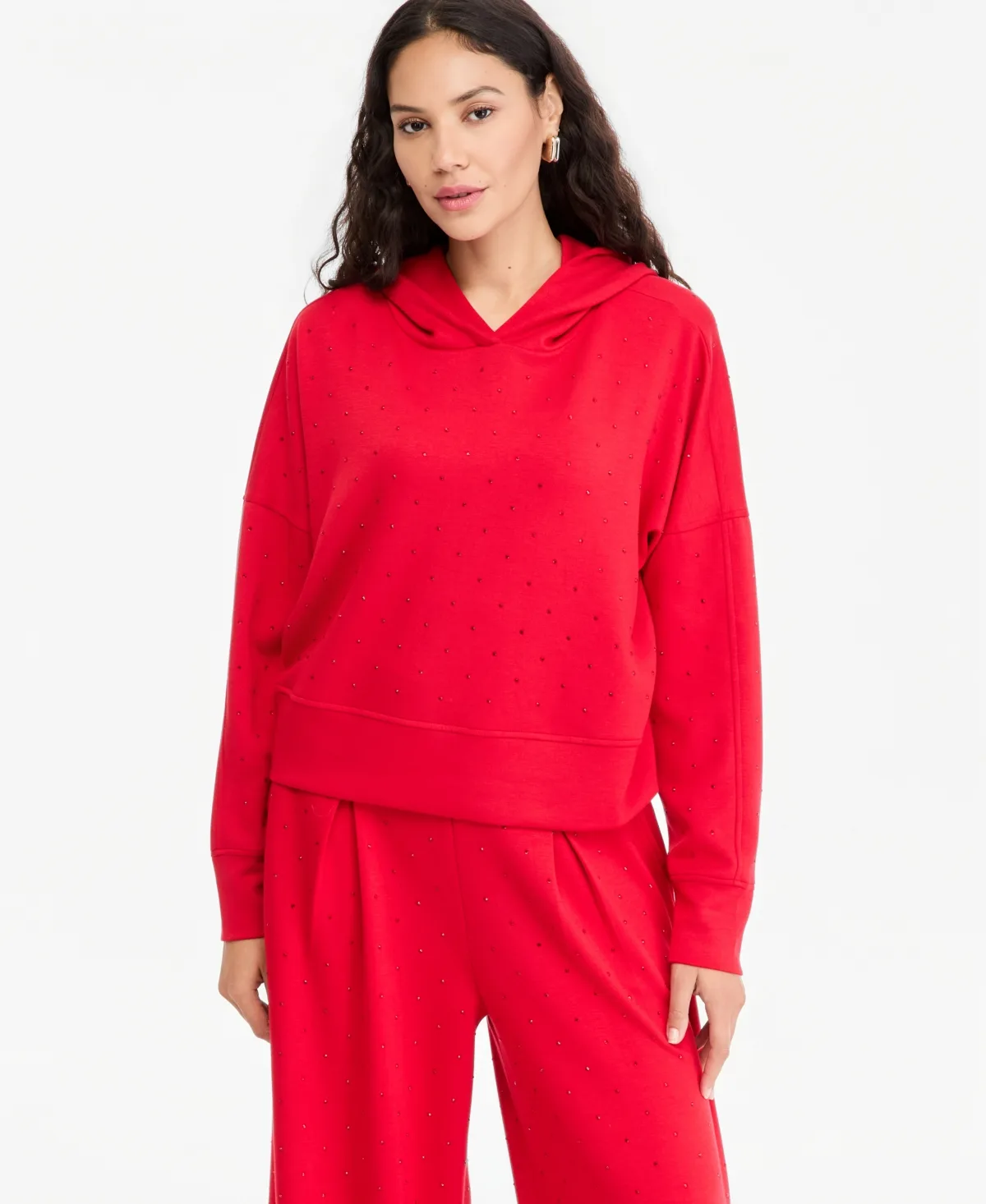 Shine Rhinestone Pullover Hoodie by INC International Concepts