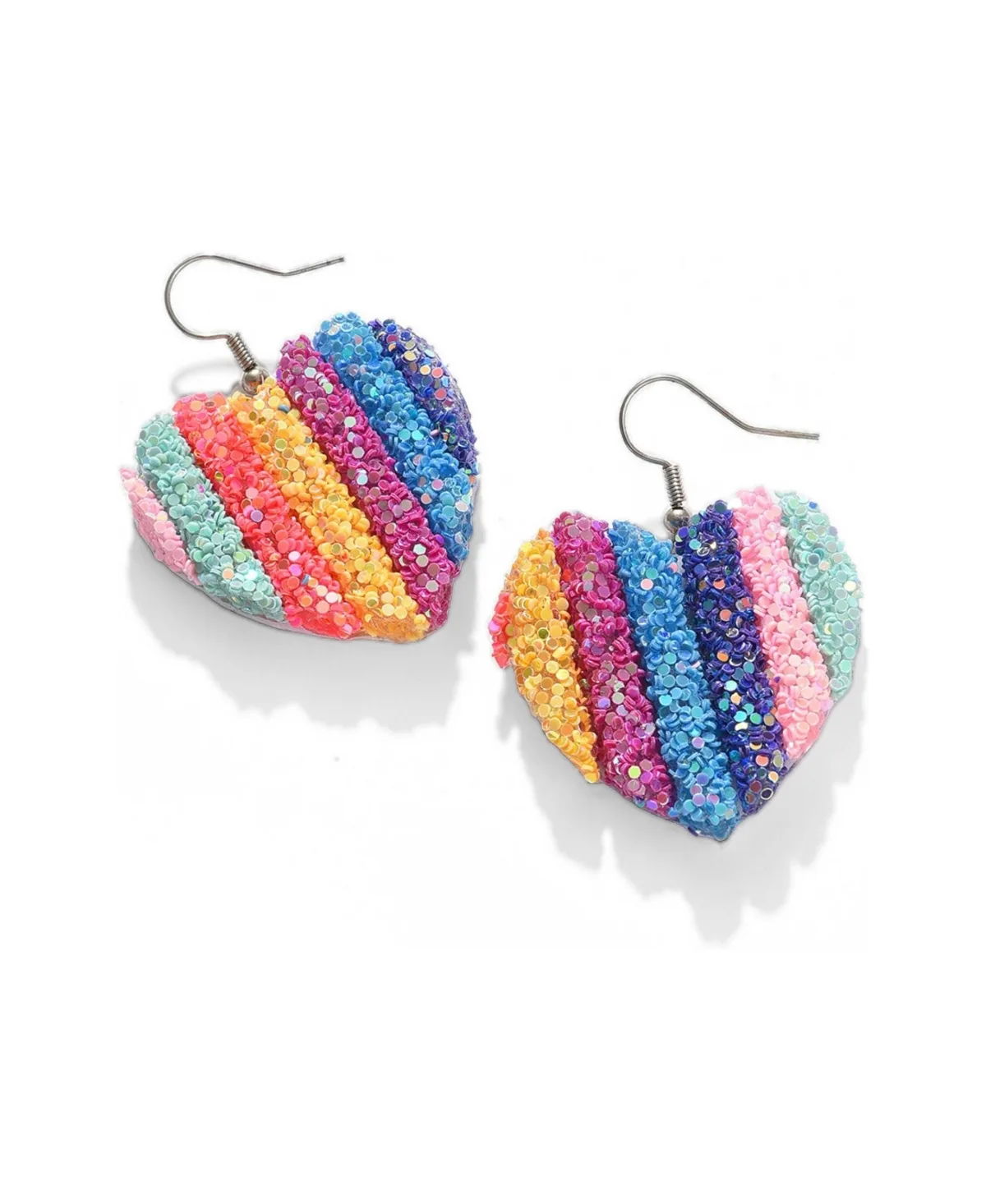 Multicolour Gold-Tone Heart Drop Earrings by Sohi