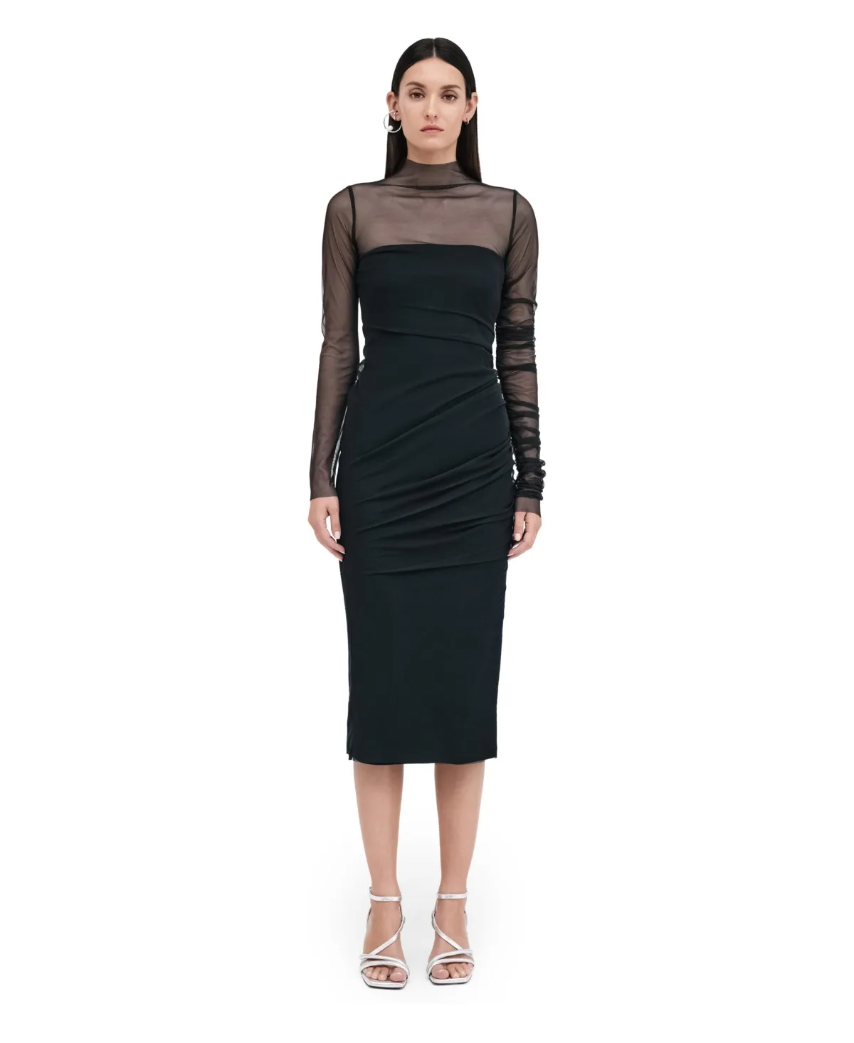 Tehya Sheer Sleeve Cocktail Maxi Dress by Marcella