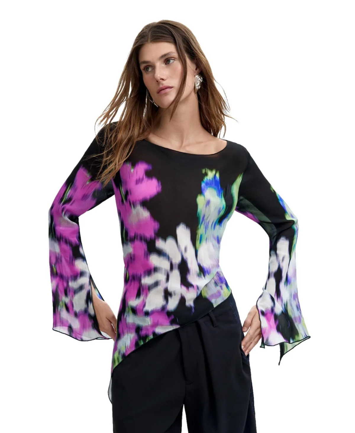 Asymmetric Printed Blouse M. C. Lacroix by Desigual