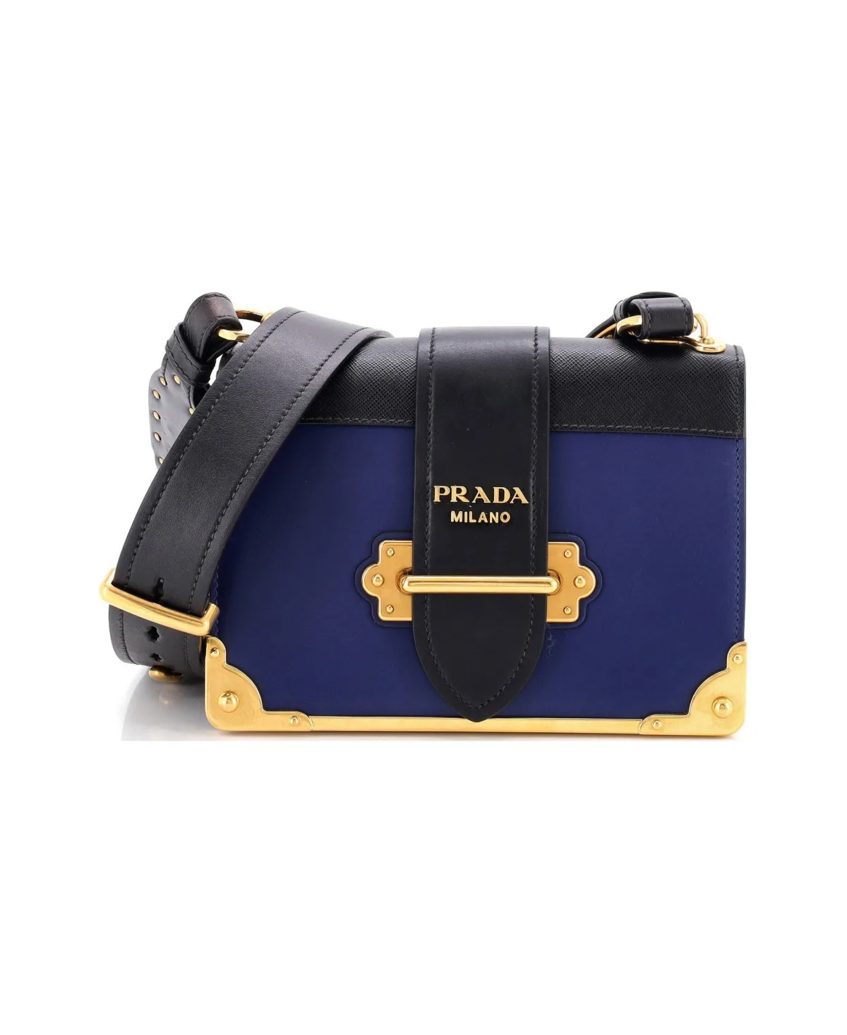 Pre-Owned Prada Small Cahier Crossbody Bag Leather and Saffiano Leather
