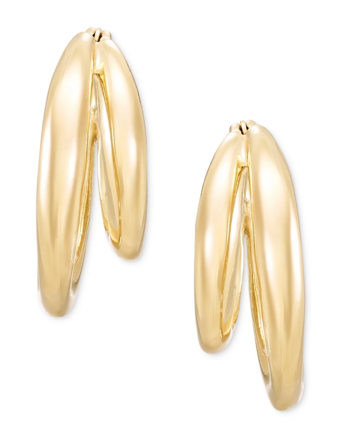Lauren Ralph Lauren Titanium Puffy Split Hoop Earrings by Ralph Lauren