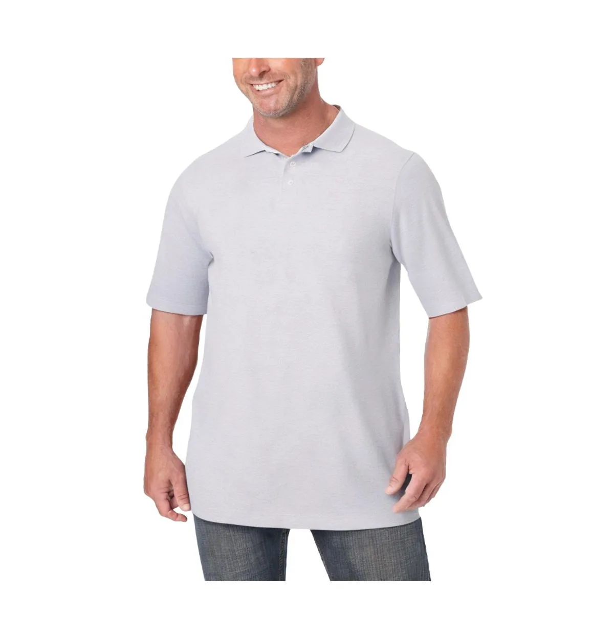 Longer-Length Shrink-Less Cotton Polo Shirt by Kingsize