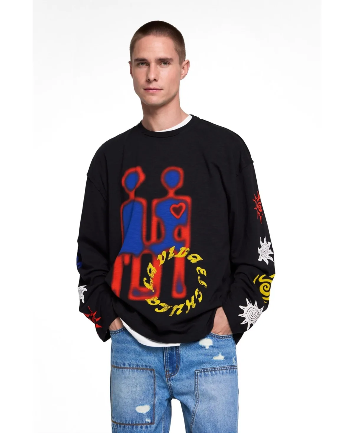 Printed Long Sleeve T-Shirt by Desigual