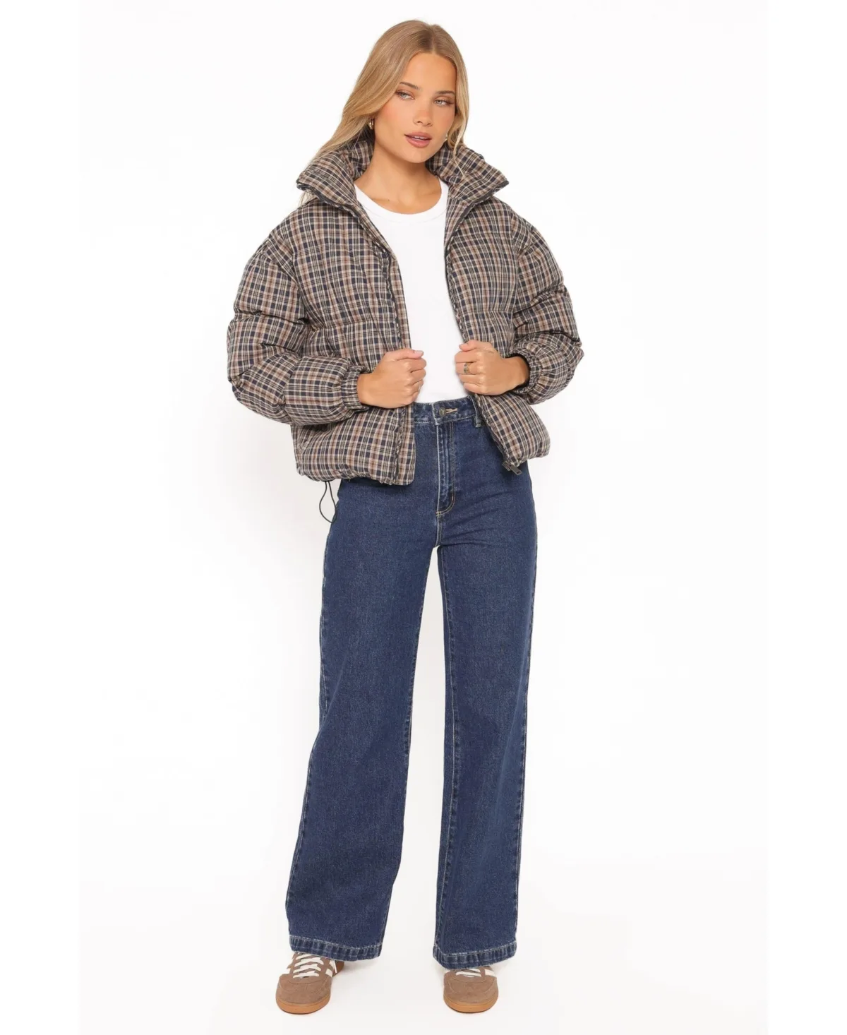 Chester Plaid Puffer Jacket by Petal and Pup