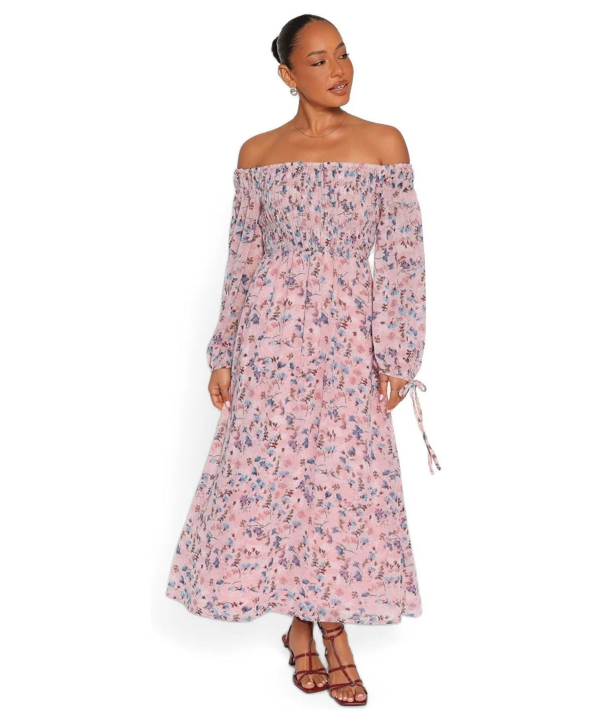 Harlon Off-the-Shoulder Maxi Floral Dress