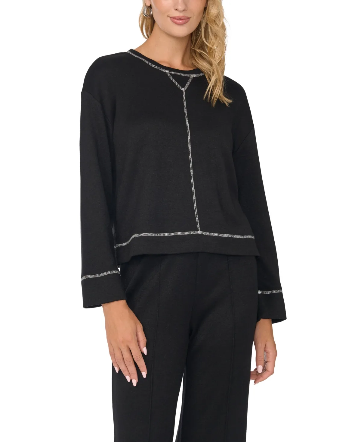 Dolman Long Sleeve Crewneck T-Shirt by Vince Camuto