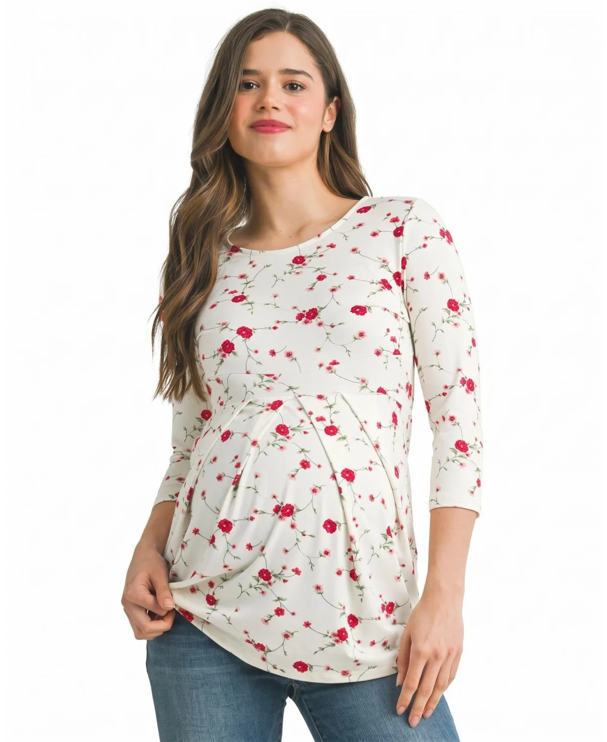 Floral Front Pleat Top by Hello Miz