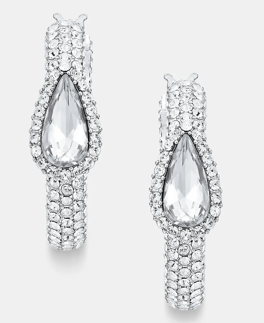 Crystal 26MM Pear Hoop Earrings by GIVENCHY