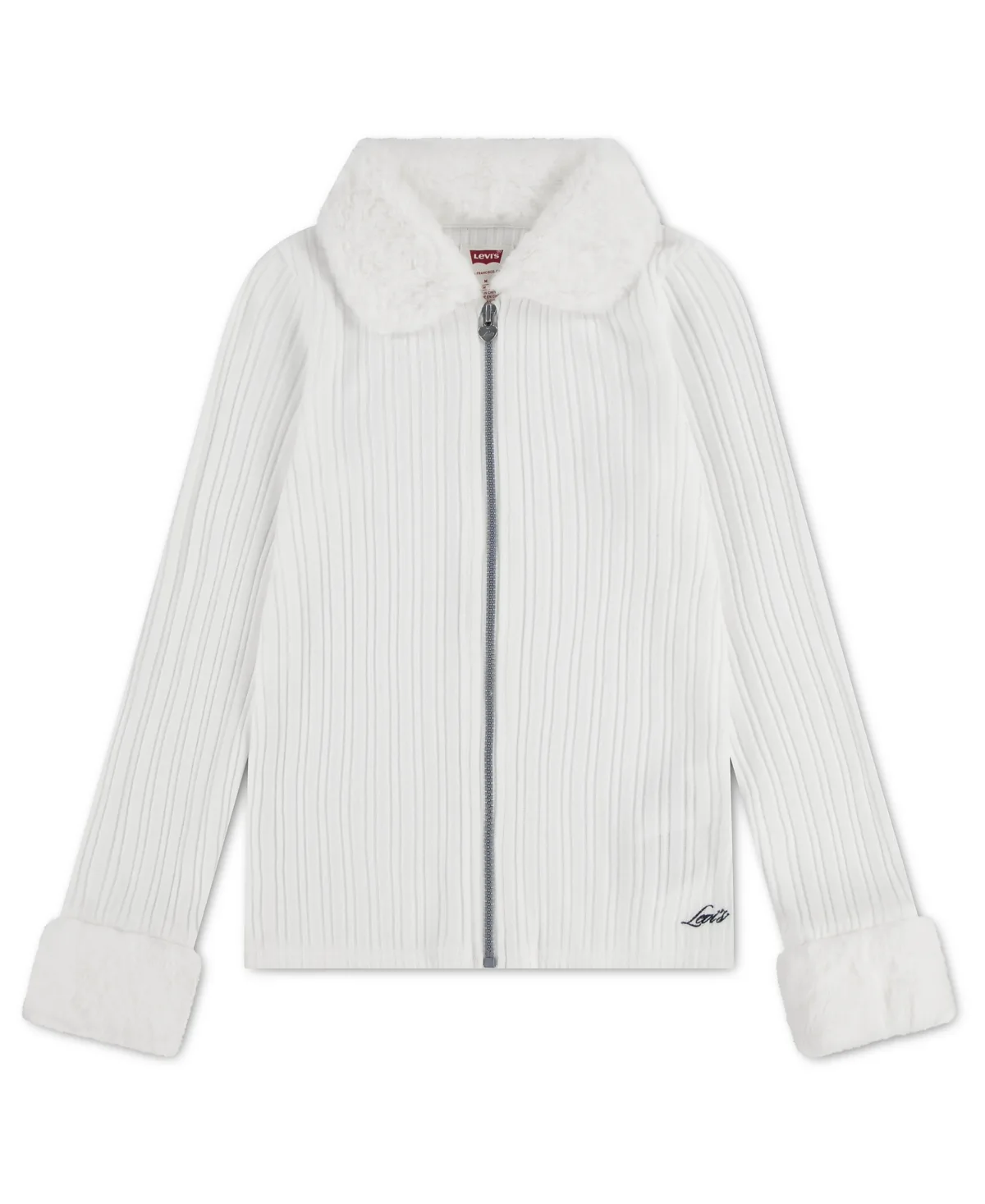 Penny Line Ribbed-Knit Faux-Fur Cardigan by Levi's