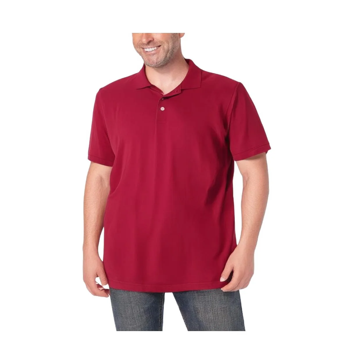 Longer-Length Shrink-Less Cotton Polo Shirt by Kingsize