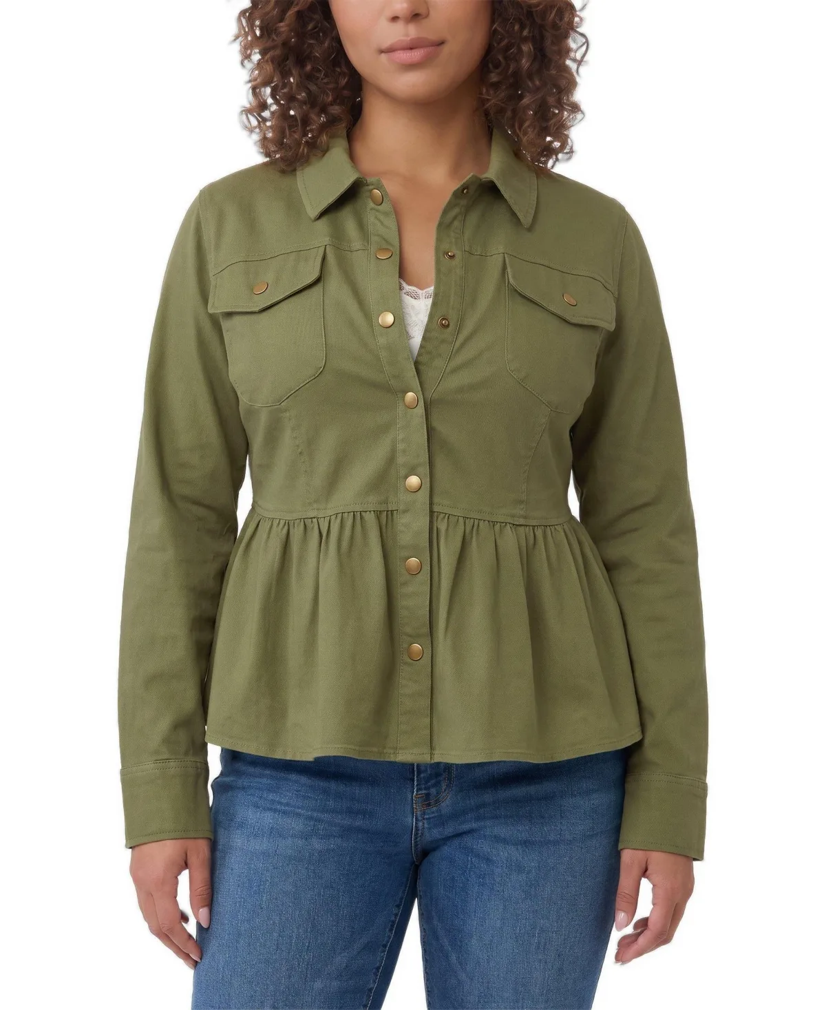 Lightweight-Twill Peplum Jacket by Torrid