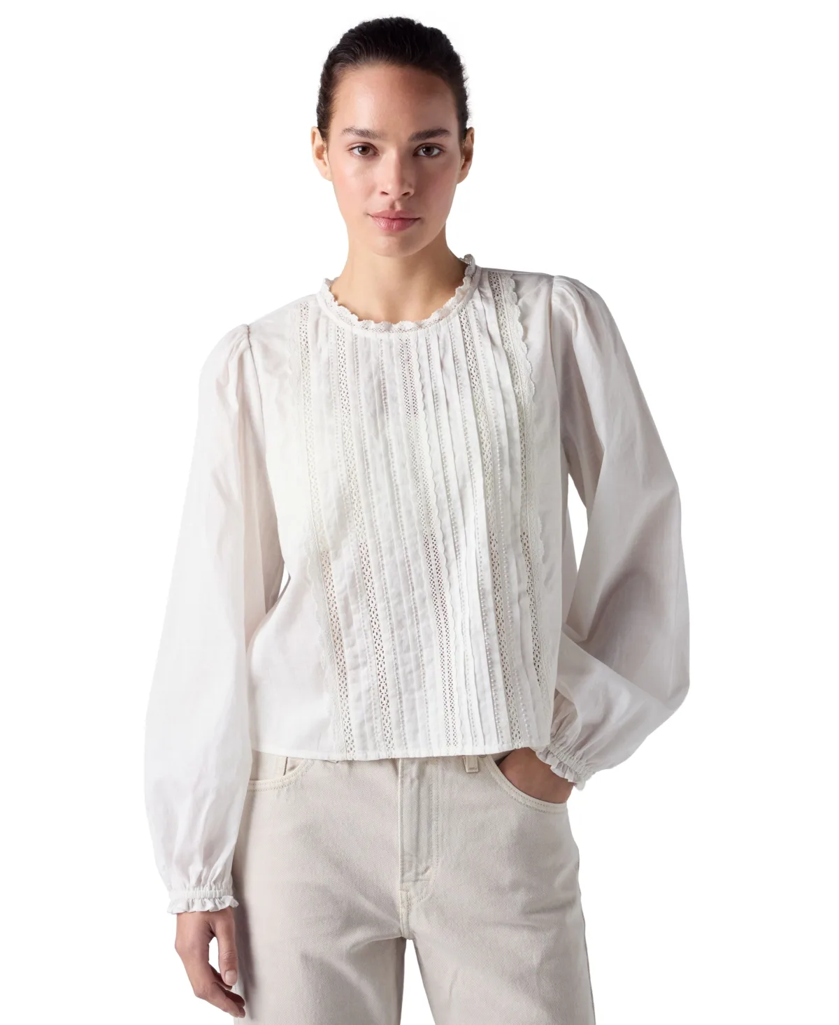 Han Long-Sleeve Lace Beaded Blouse by Levi's